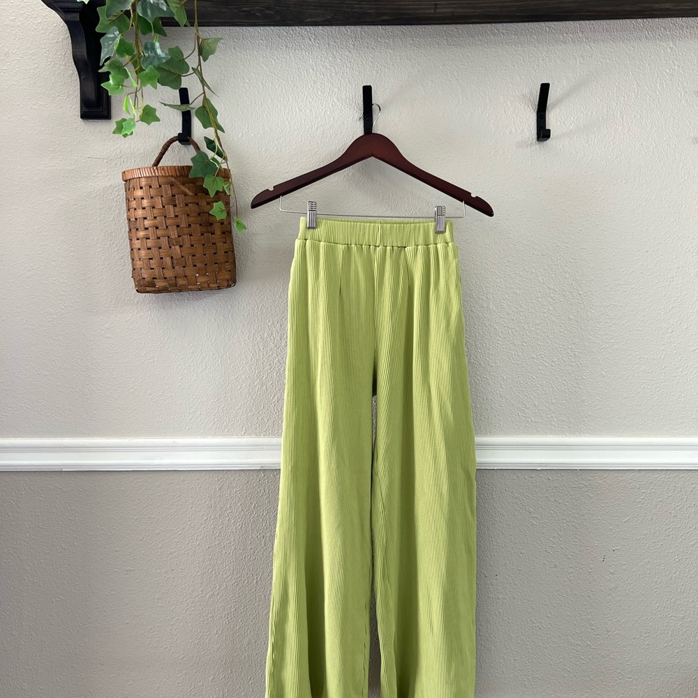 SOLD Callahan Lime Green Wide-Leg Pants